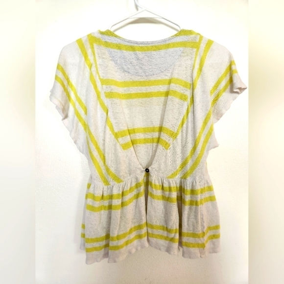 Yellow and White Anthropologie Top - Picture 4 of 5